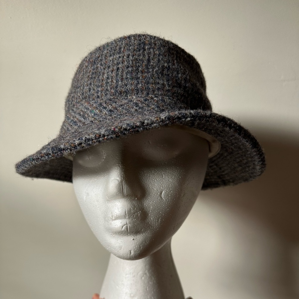 Vintage Harris Tweed x L L Bean Goretex Hat Size Medium Heathered Gray